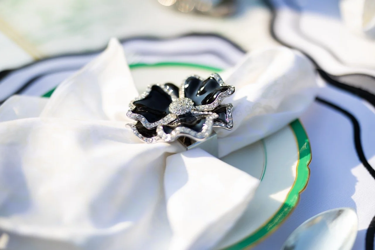 3D Flower Napkin Ring in Black — Time for Tea Hong Kong
